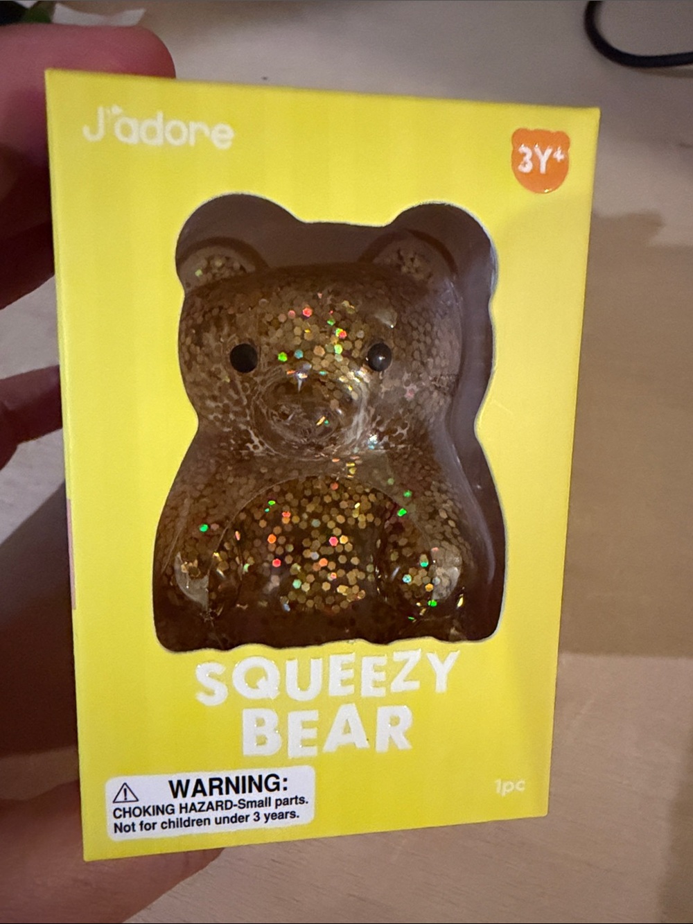 Squeezy Bear by J’Adore Glitter Squishy Toy - Gold
